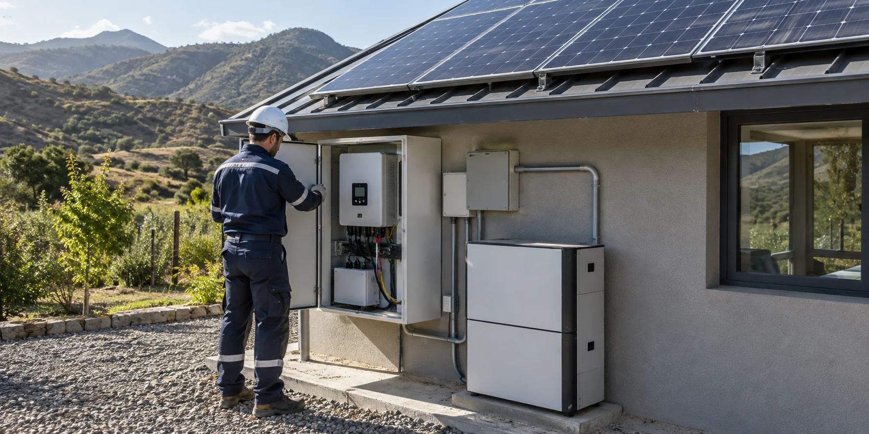 Imagen referencial de una instalación solar con sistema de respaldo